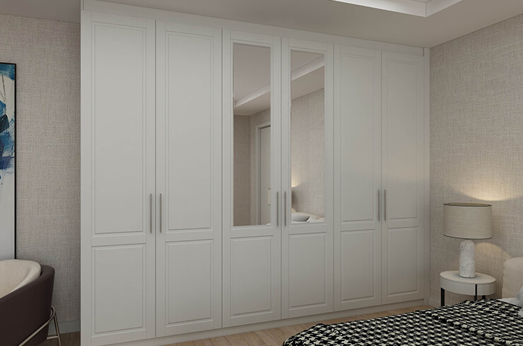 Hinged Kielder Wardrobe Design In Matt Light Grey
