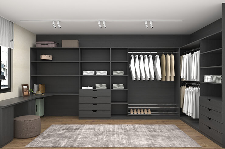 Walk-in Interior Design in Graphite Oak