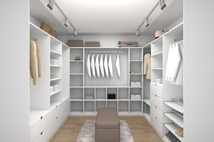 Walk-in Interior Design in White Finish